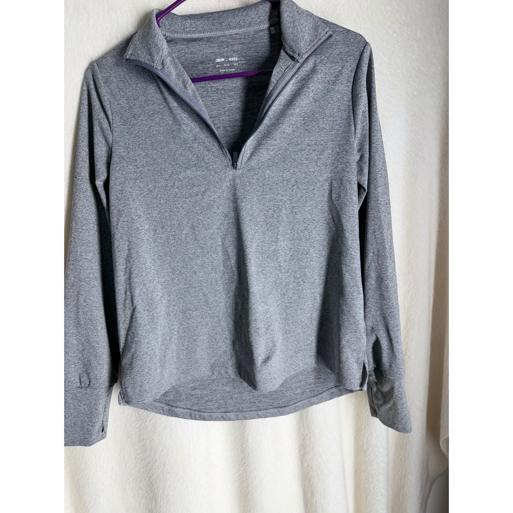 ASOS 4505 Womens Quarter Zip Training Top Heather Grey‎ Size US 2 Thumbholes